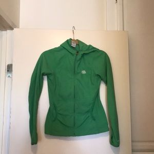Green fleece North Face sweat shirt/jacket